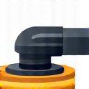 An icon-style image of a rotary polisher.