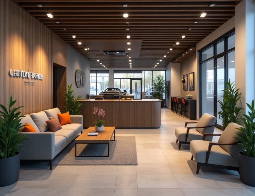 Ruang tunggu pelanggan yang nyaman dengan AC dan WiFi